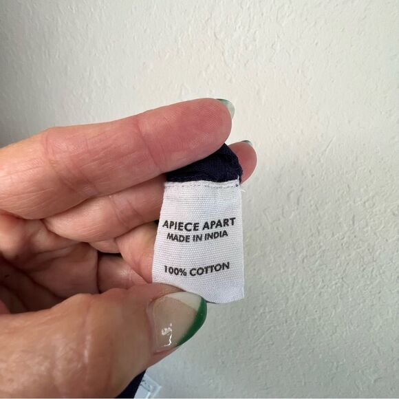 APIECE APART one shoulder tie waist, and navy dress 🌺 EUC 🌺 XS - Picture 5 of 6